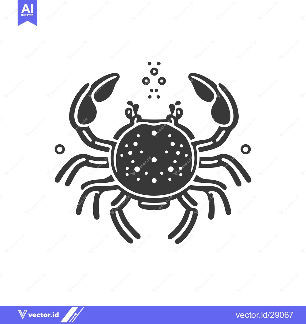 Premium Vector dari A simple illustration featuring a crab with symmetrical body parts