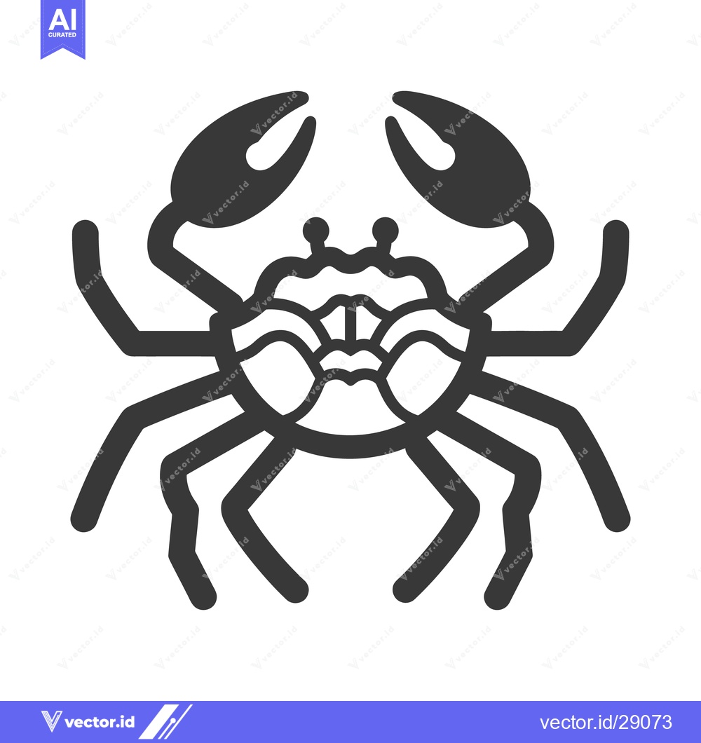 Premium Vector dari A stylized illustration depicting a crab with pincers and legs