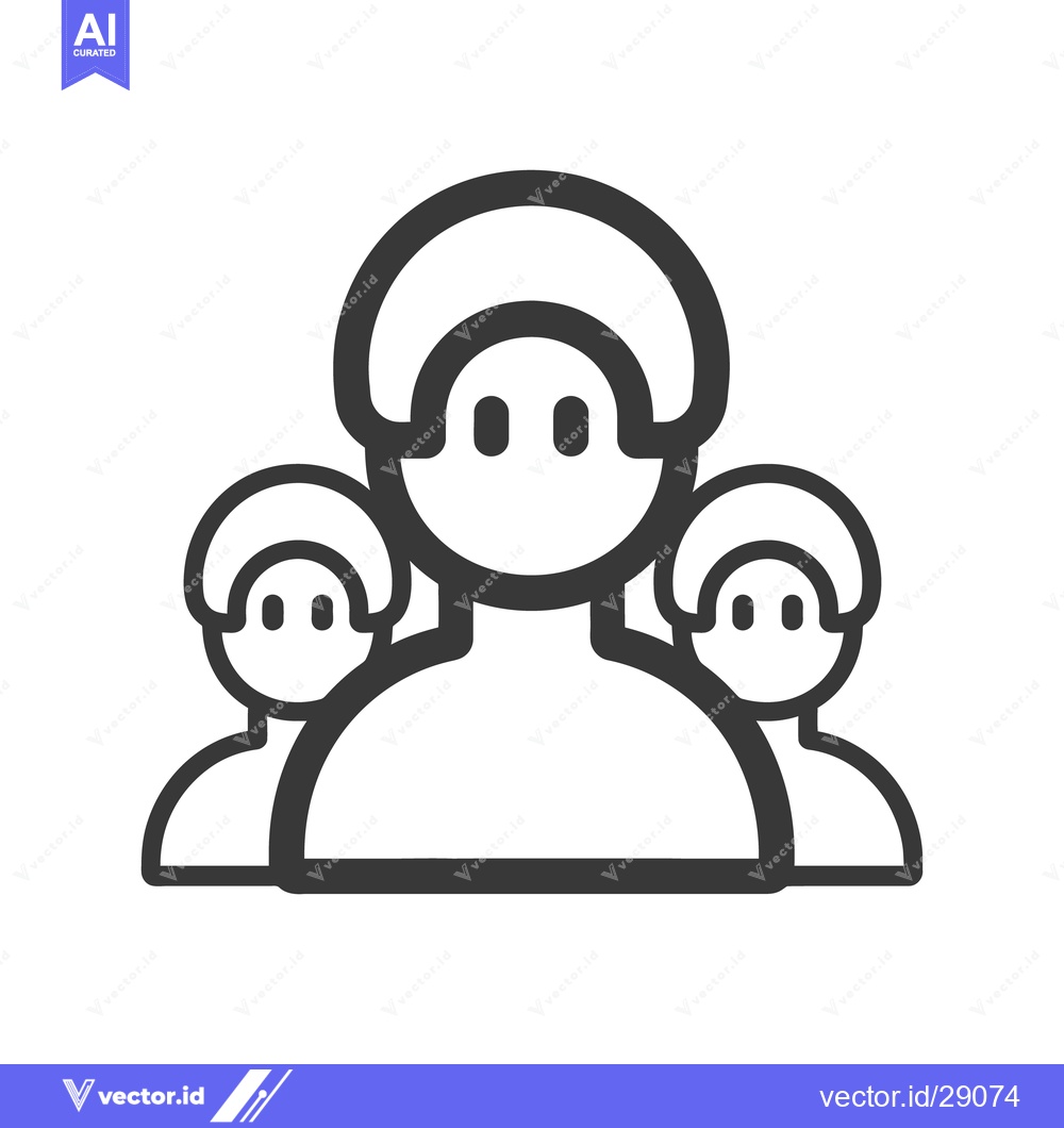 Premium Vector dari Three stylized human figures are grouped closely together in a design