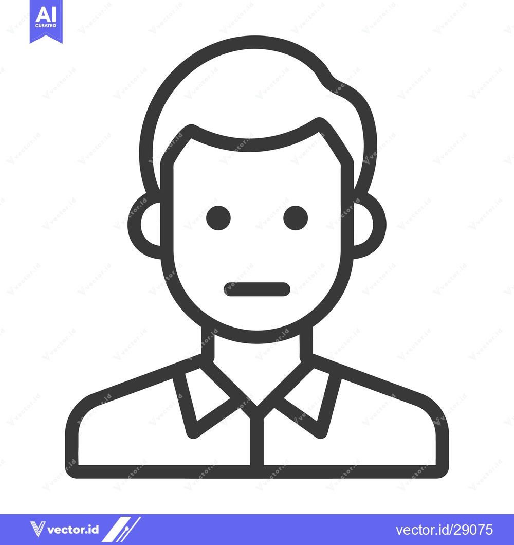 Premium Vector of Simple black and white line illustration of a human figure
