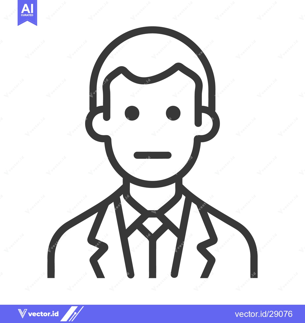 Premium Vector of Simple outlined drawing of a man in a formal suit