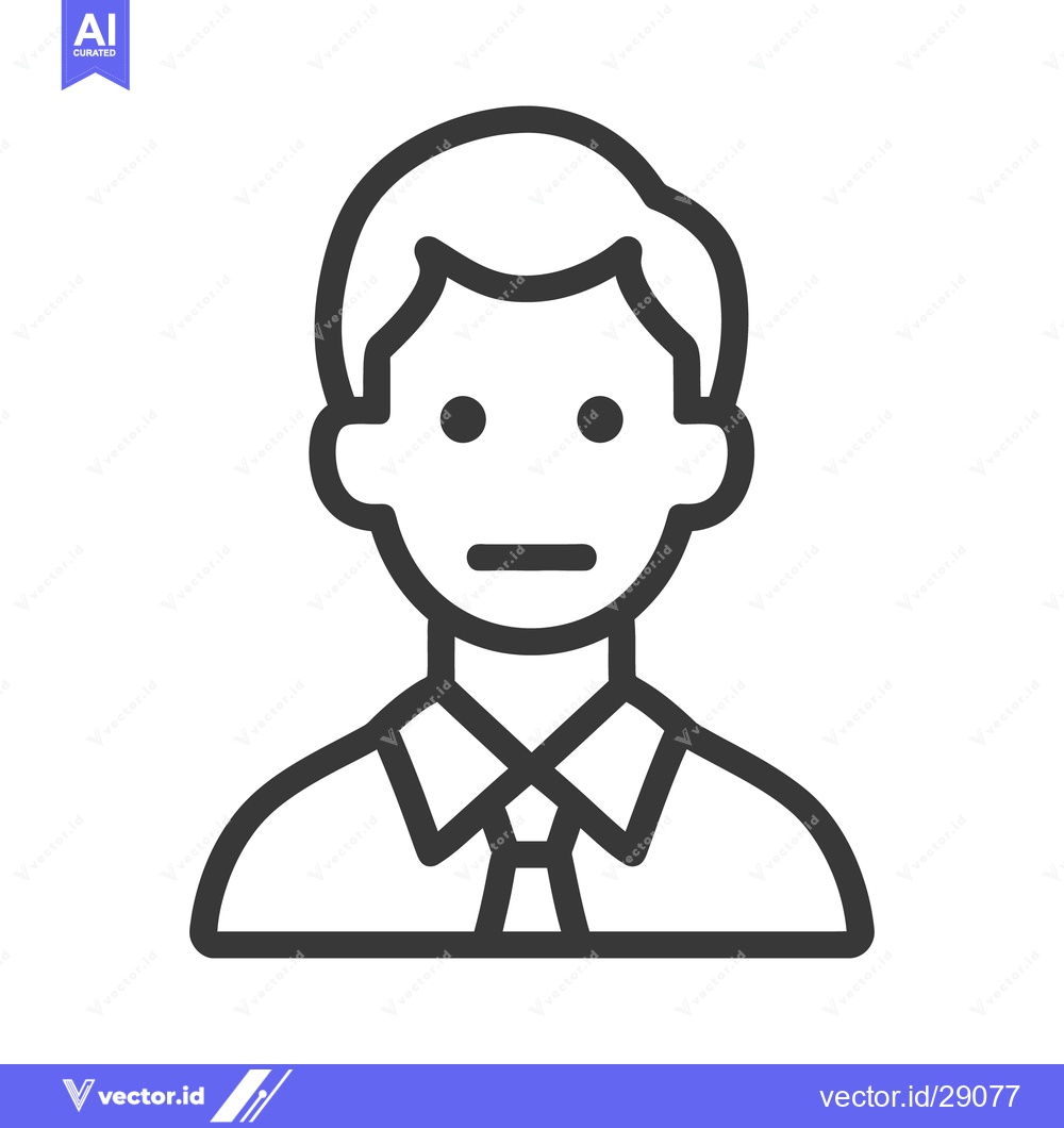 Premium Vector of A simple black and white outline of a person with shirt and tie