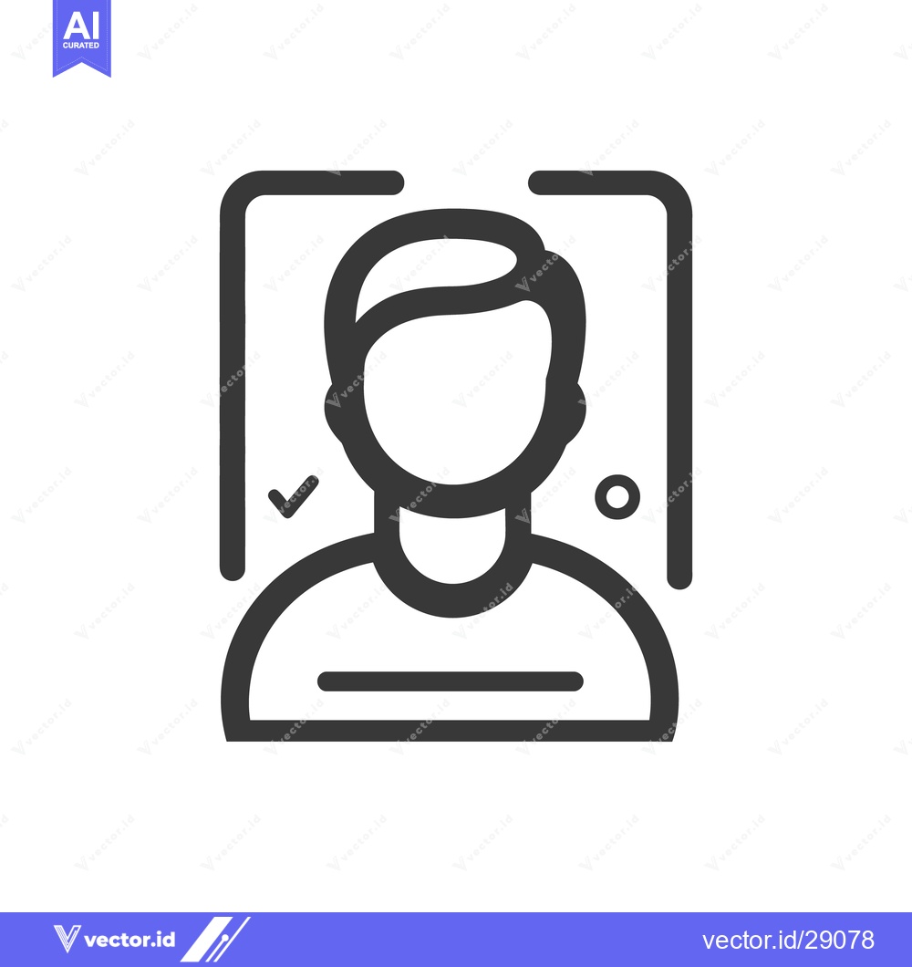 Premium Vector dari A simple black and white graphic of face recognition technology