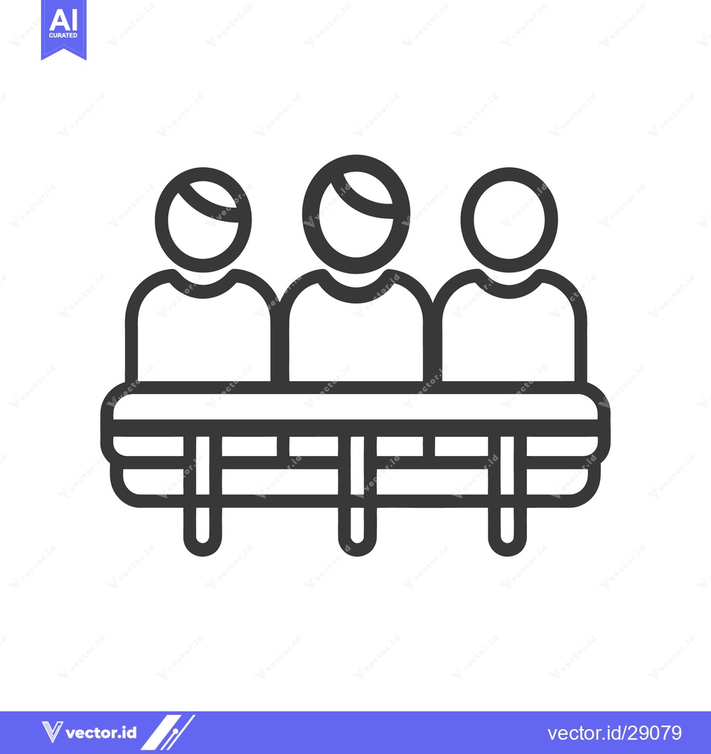 Premium Vector of Three people sitting together closely on a shared bench seat
