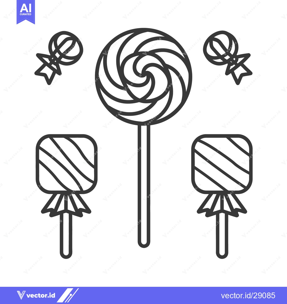 Premium Vector of Various designs of confectionery treats arranged with simple black out