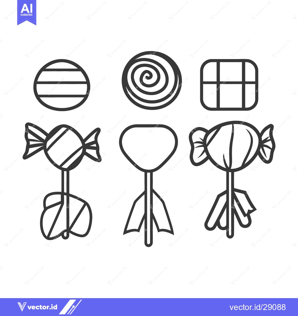 Premium Vector of Different illustrations depicting various types of delicious sweet can