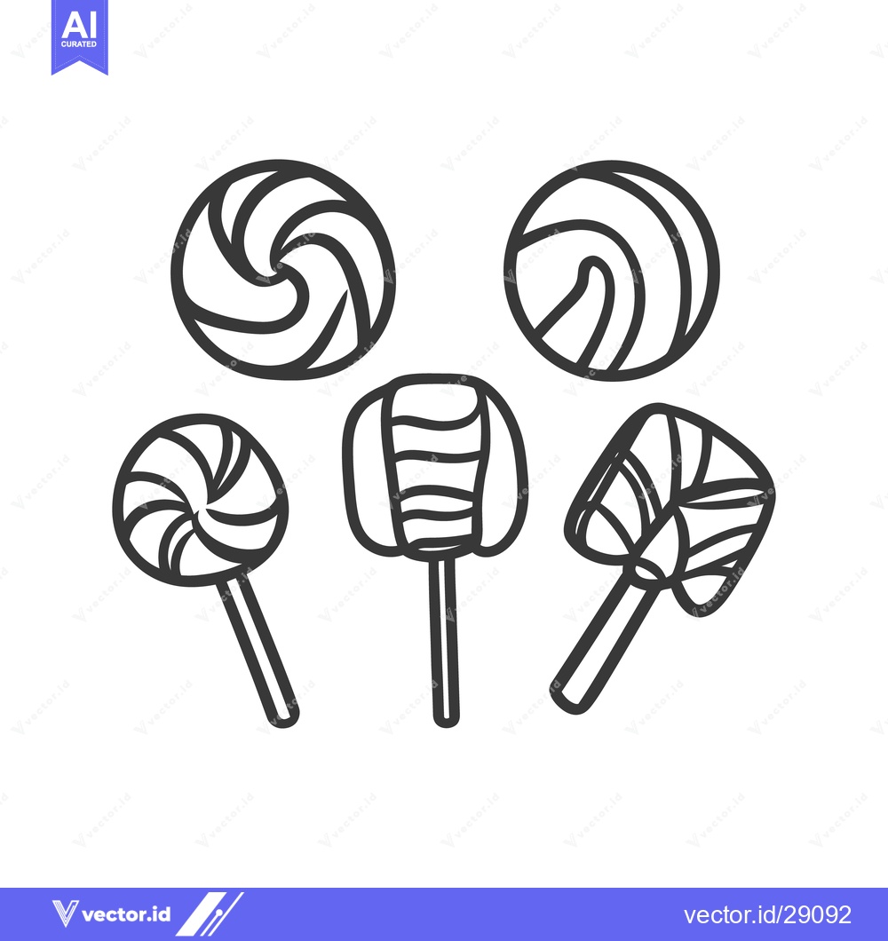 Premium Vector dari Several sweet treats of various shapes are shown in an illustration