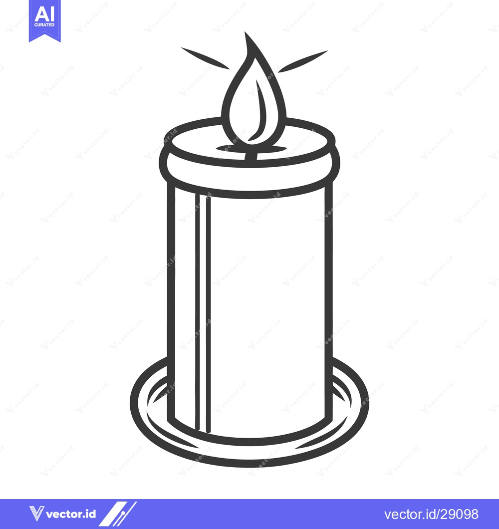 Premium Vector of A lighted cylindrical candle with its illuminating flame burning brigh