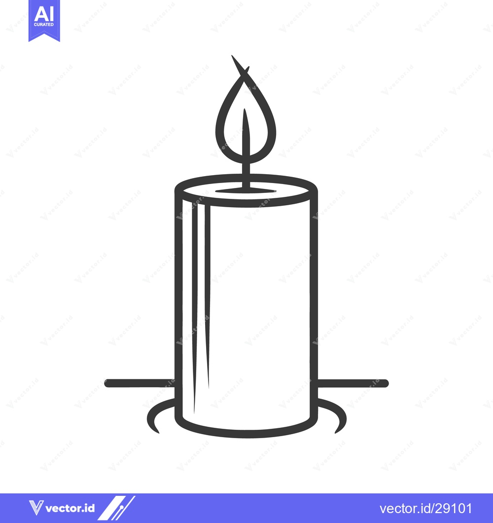 Premium Vector dari A black and white depiction of a burning candle