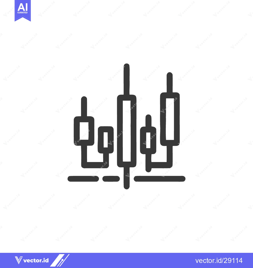 Premium Vector dari Candlestick Chart Outline: Financial Market Analysis, Stock Trading Ic