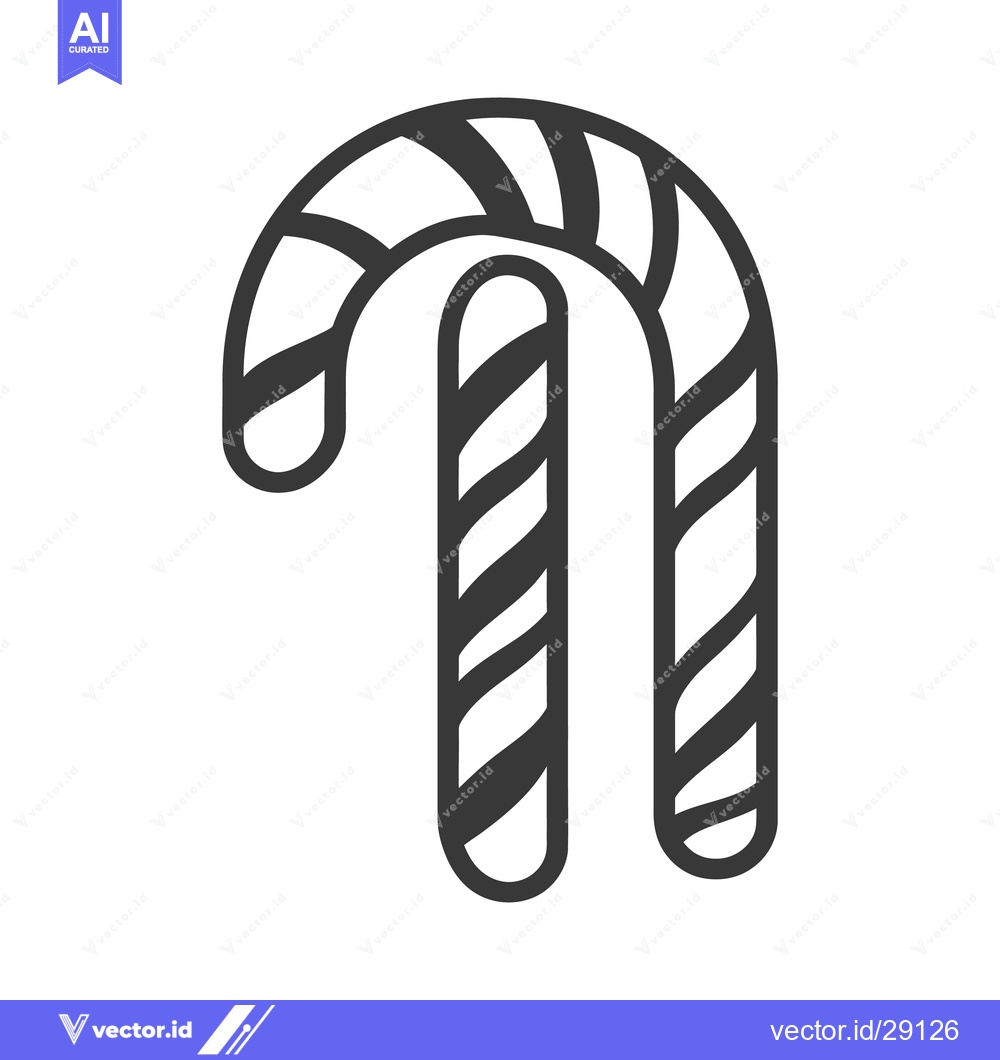 Premium Vector dari Two candy canes with diagonal stripes against a white background