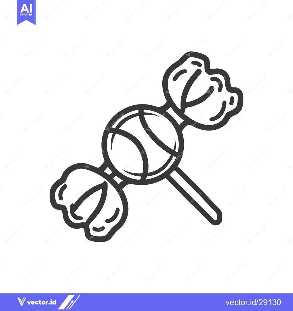 Premium Vector of A single illustration of a wrapped hard candy on a stick