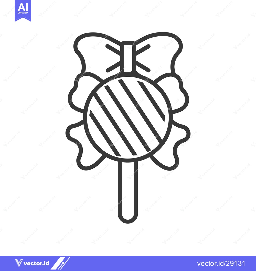 Premium Vector of A black and white lollipop ornament with a ribbon bow