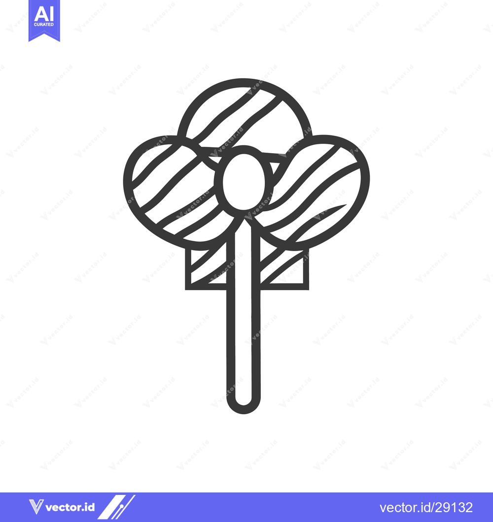 Premium Vector of An illustrative outline of a striped candy lollipop design