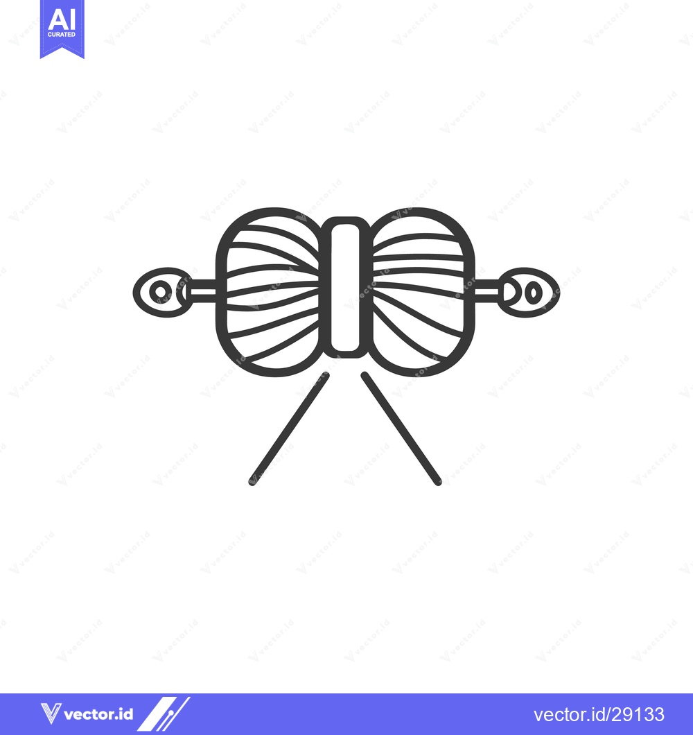 Premium Vector dari A simple illustration depicts a spool of yarn with needles