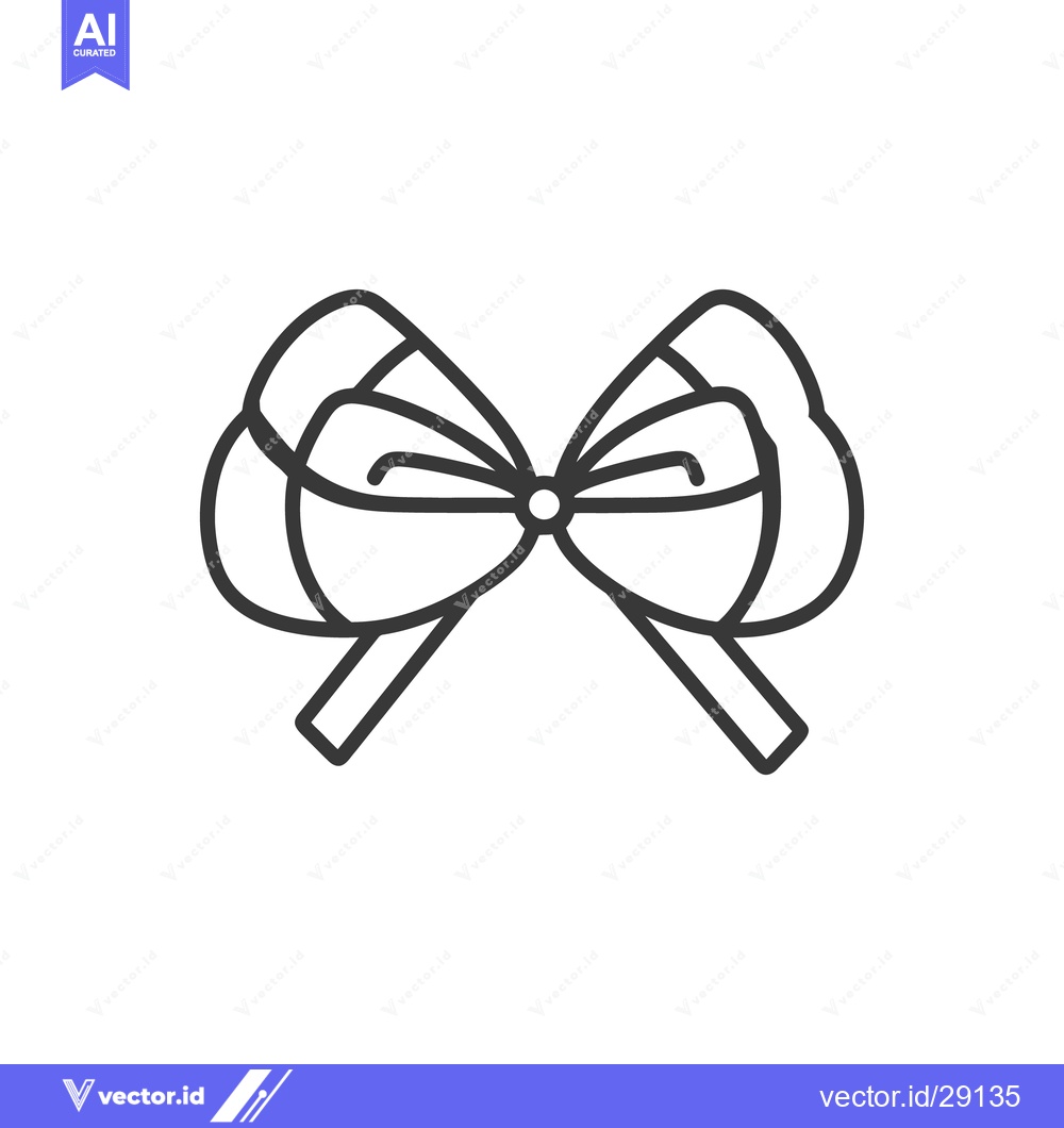 Premium Vector of A simple black and white line drawing of a bow tie