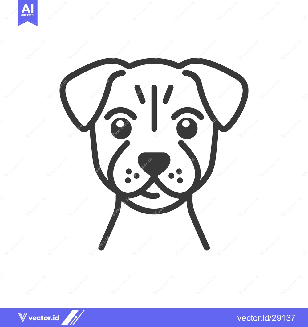 Premium Vector of A simple line drawing illustrating a friendly canine animal face