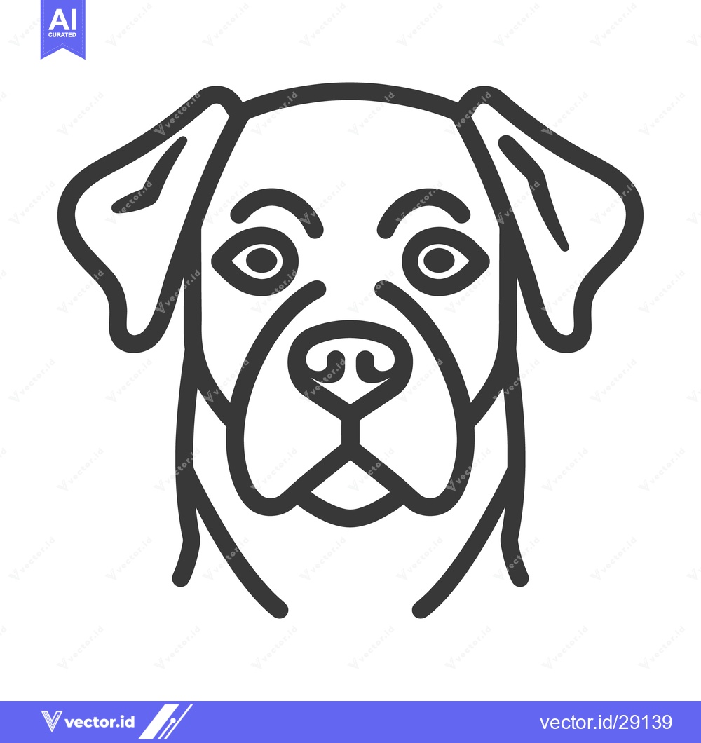 Premium Vector of A simple and expressive line drawing depicting a dog portrait