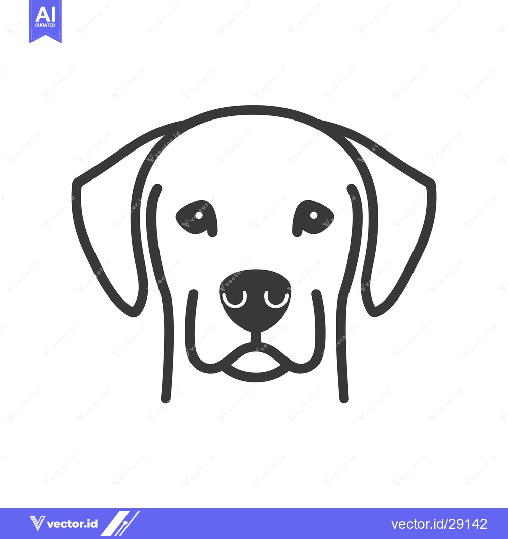 Premium Vector of A simplified black and white line drawing of a dog head