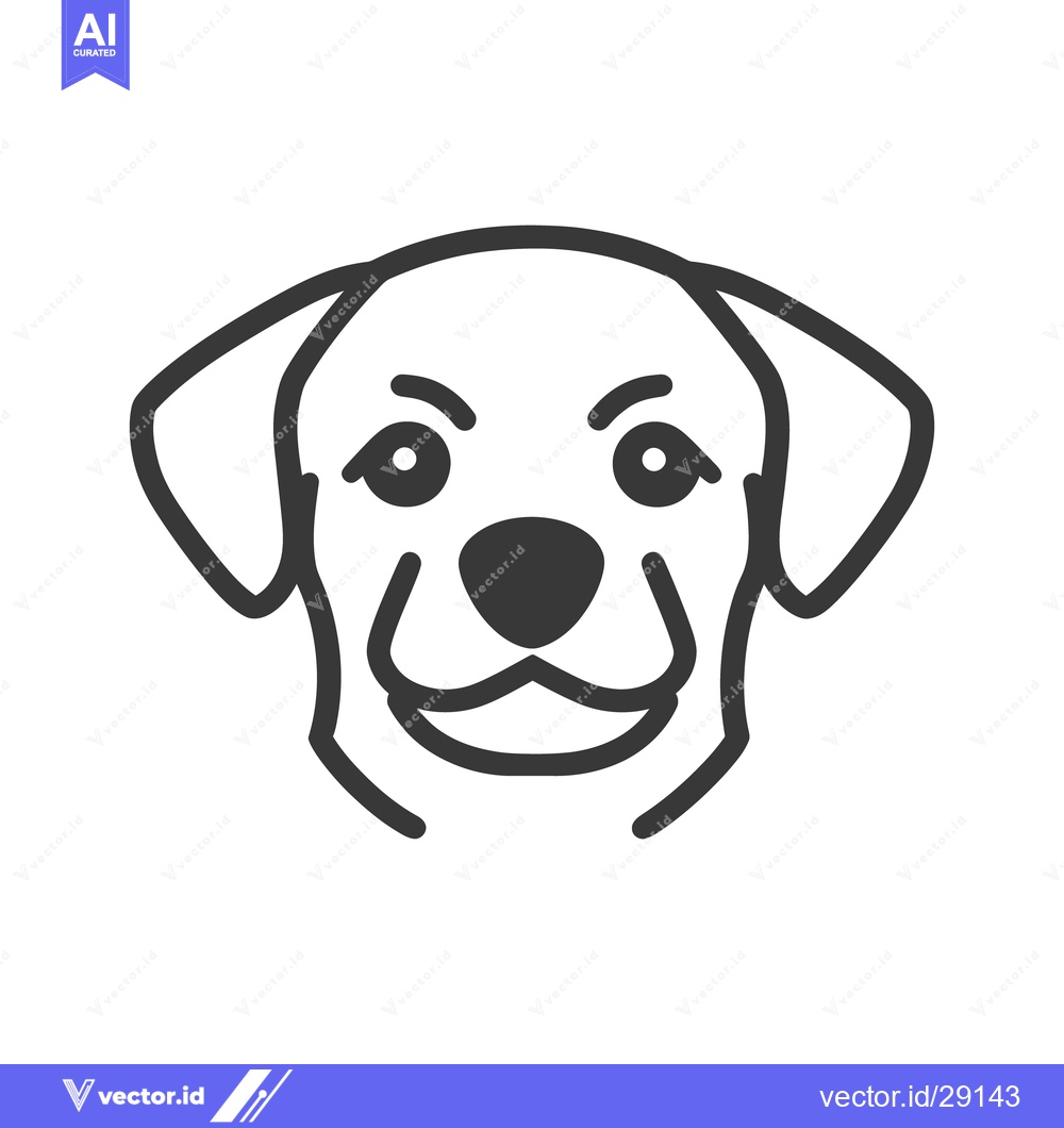Premium Vector dari A Line Drawing Depicting The Face Of A Domestic Dog