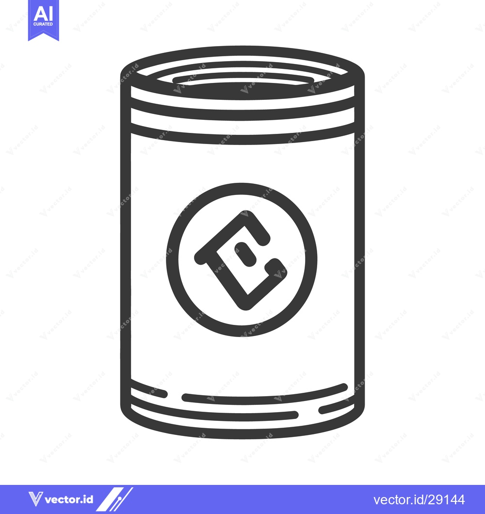Premium Vector dari An outlined illustration shows a cylindrical food container design