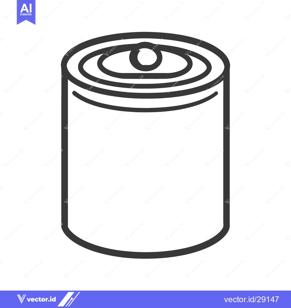 Premium Vector dari Simple black line drawing of a cylindrical food can