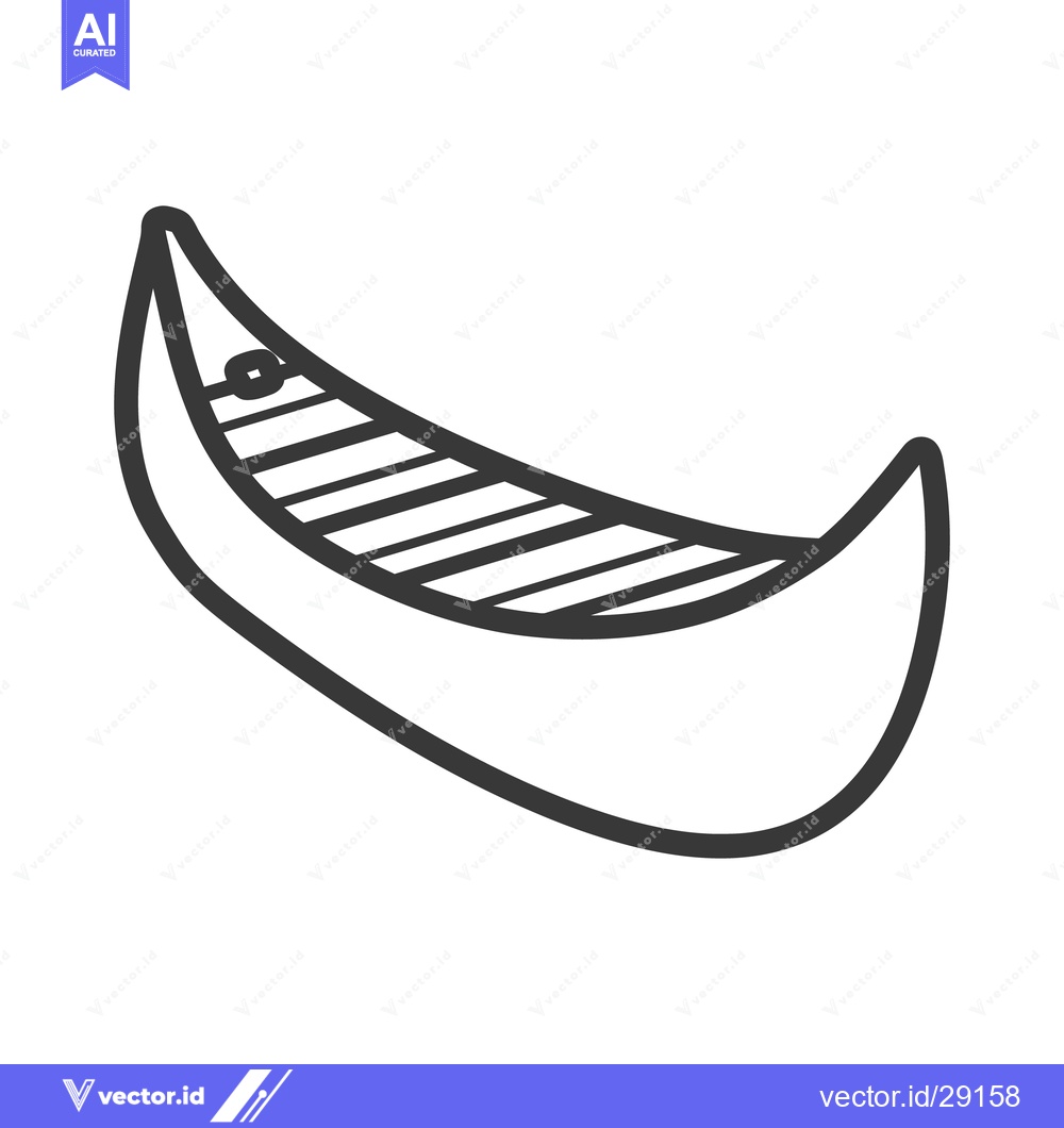 Premium Vector of A simple monochrome illustration showing a small watercraft canoe