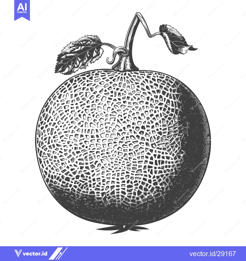 Premium Vector of A Detailed Illustration Of A Cantaloupe Melon