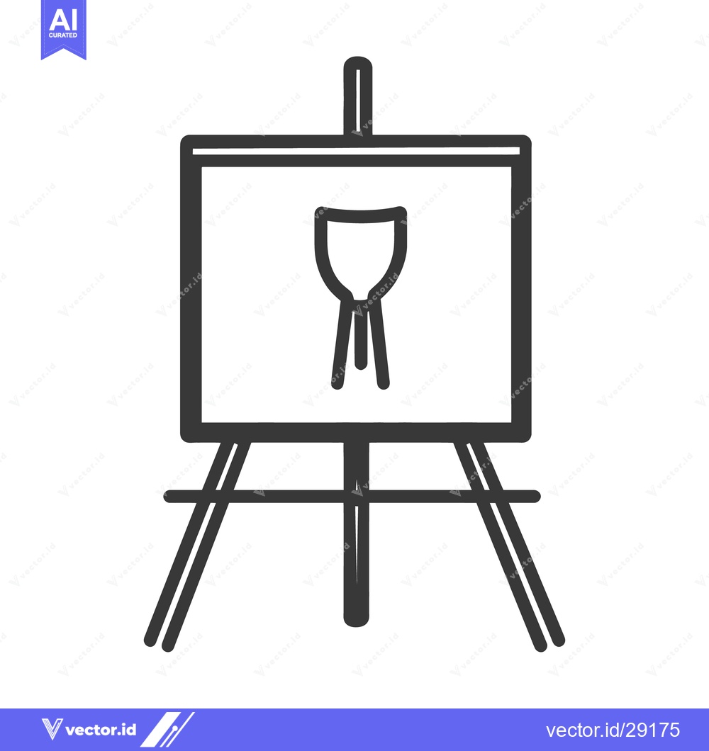 Premium Vector dari An artistic painting easel displaying a wine glass symbol icon