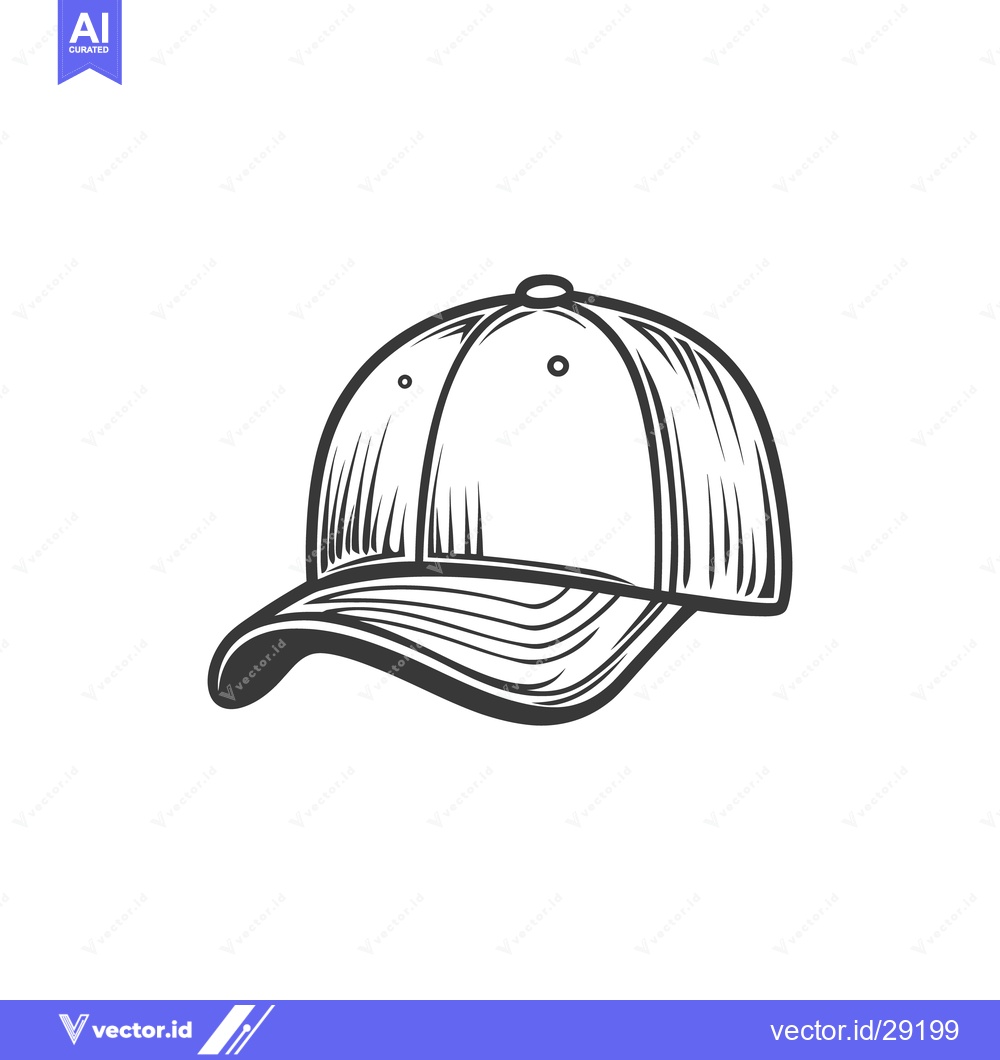 Premium Vector of A stylish monochrome cap illustration against a clean white background
