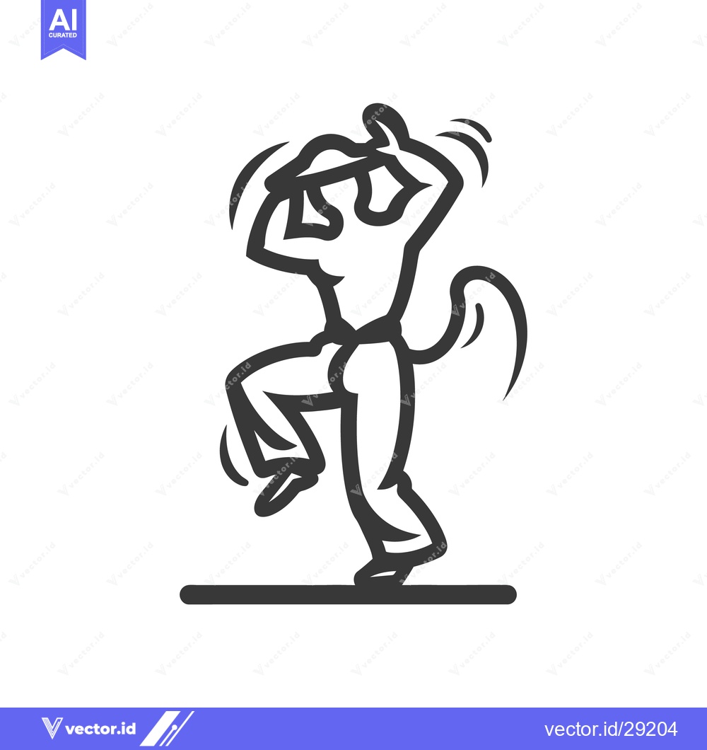 Premium Vector dari Simple black line drawing of a monkey in active pose