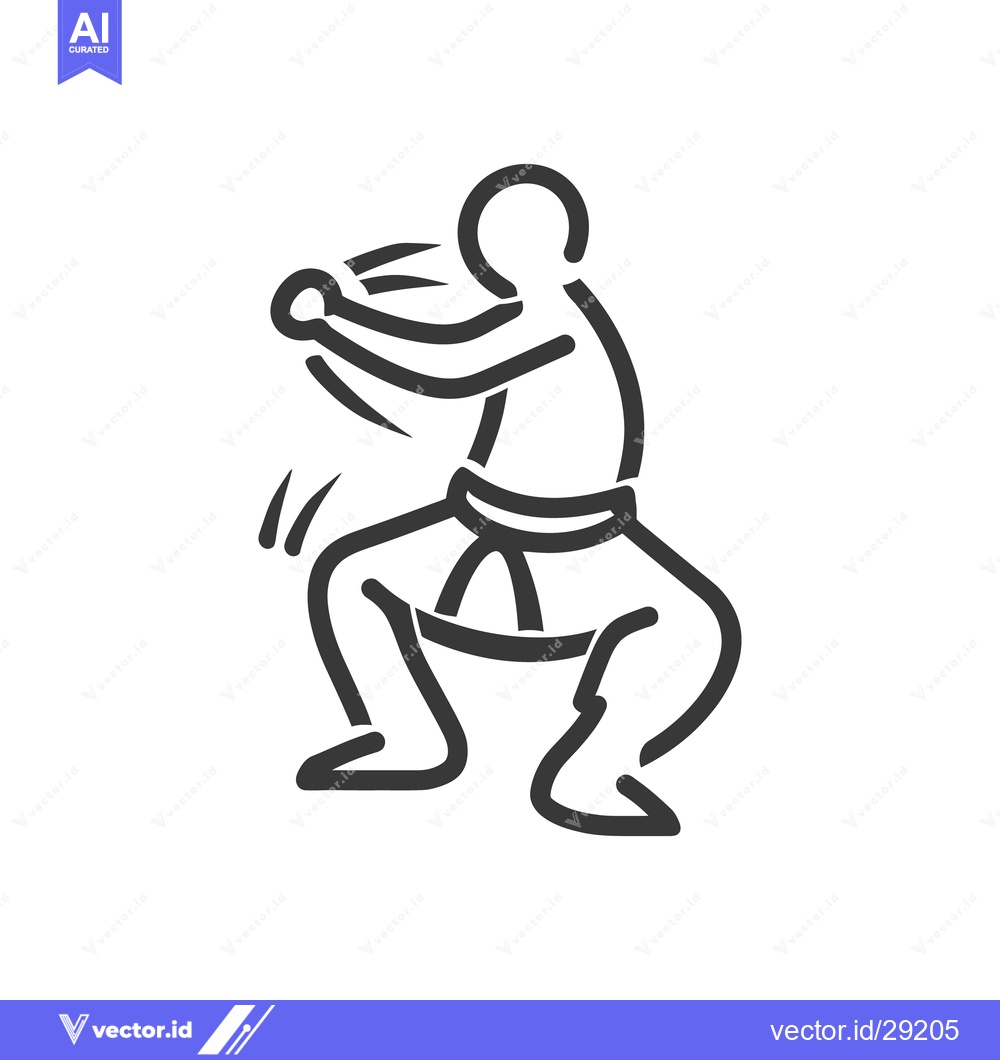 Premium Vector of Simple illustration of a person demonstrating a martial arts stance