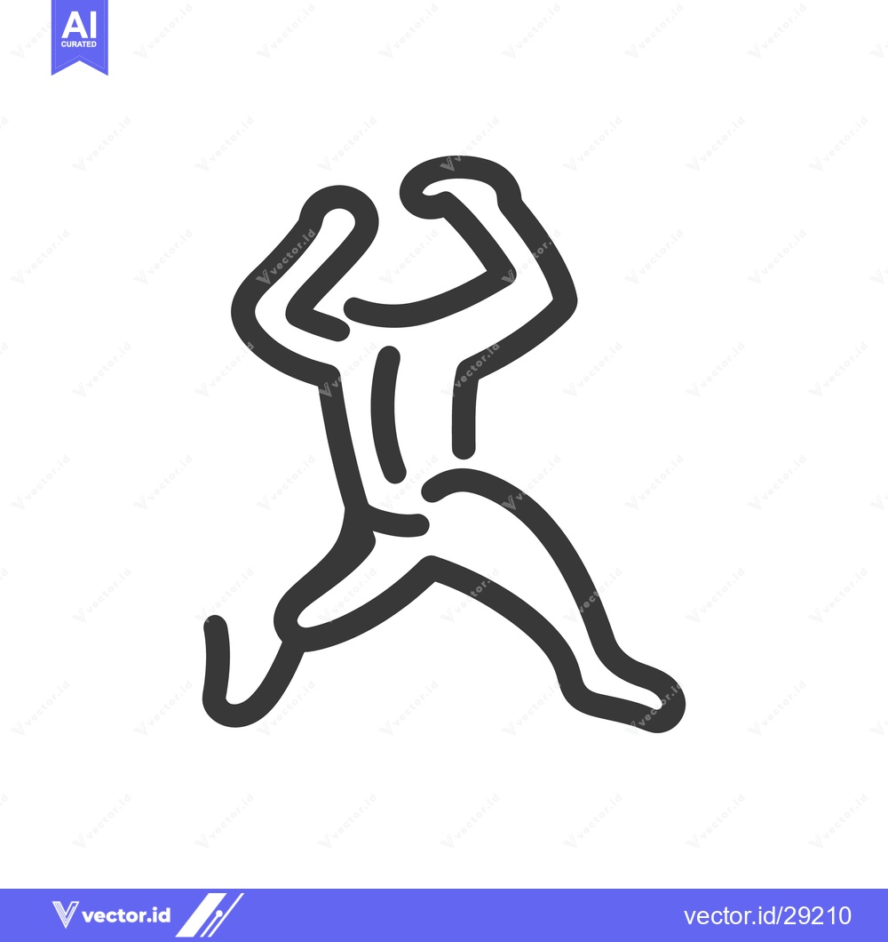 Premium Vector of A simplified outline of a person in mid running action