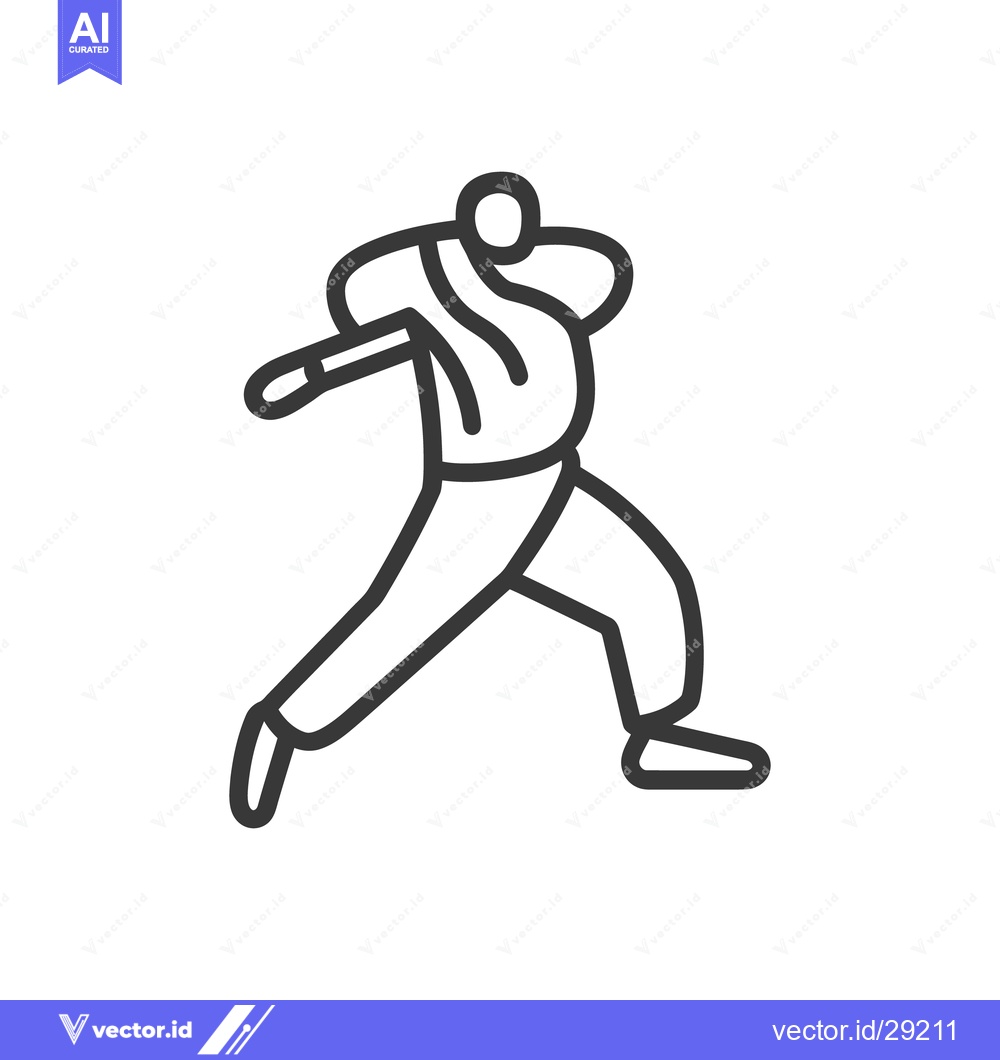 Premium Vector dari A simple line drawing of a person throwing an object