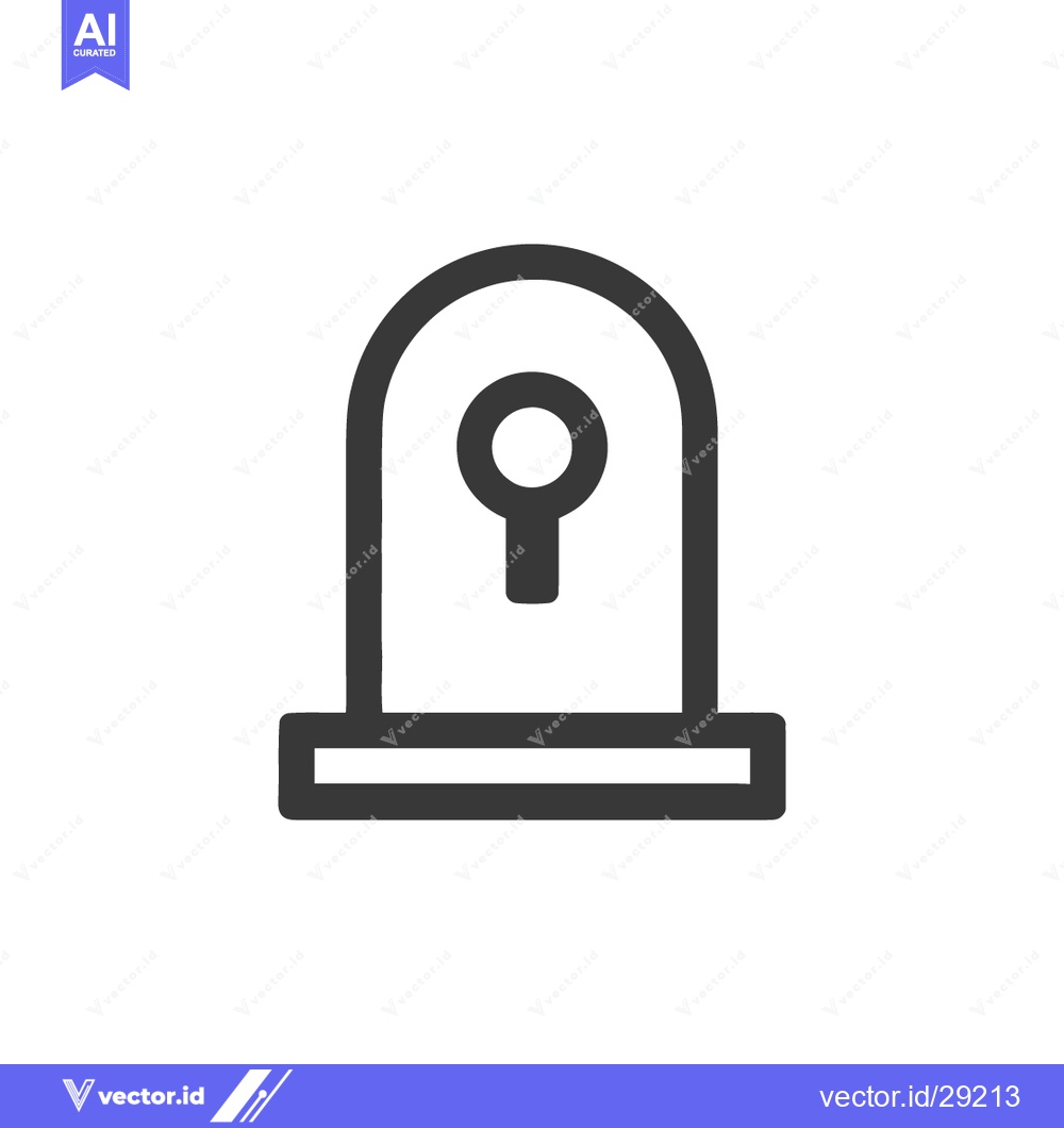 Premium Vector of Minimalist Keyhole Icon: Simple Security Symbol on White Background