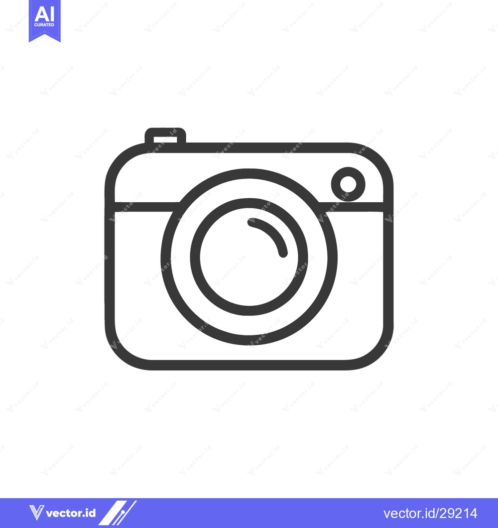 Premium Vector dari Minimalist Camera Icon: Sleek Line Art for Photography Concepts