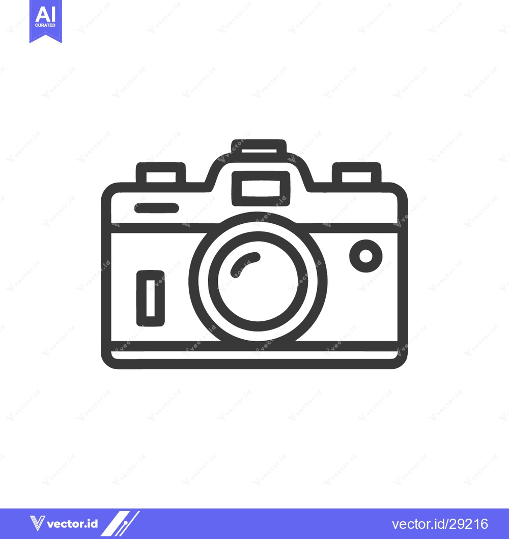 Premium Vector dari Minimalist Camera Icon: Clean Line Art Style on White Background