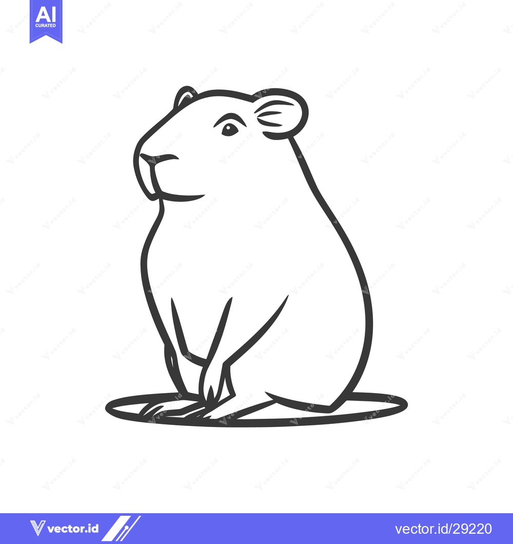 Premium Vector dari A stylized illustration of a rodent sitting upright on a surface