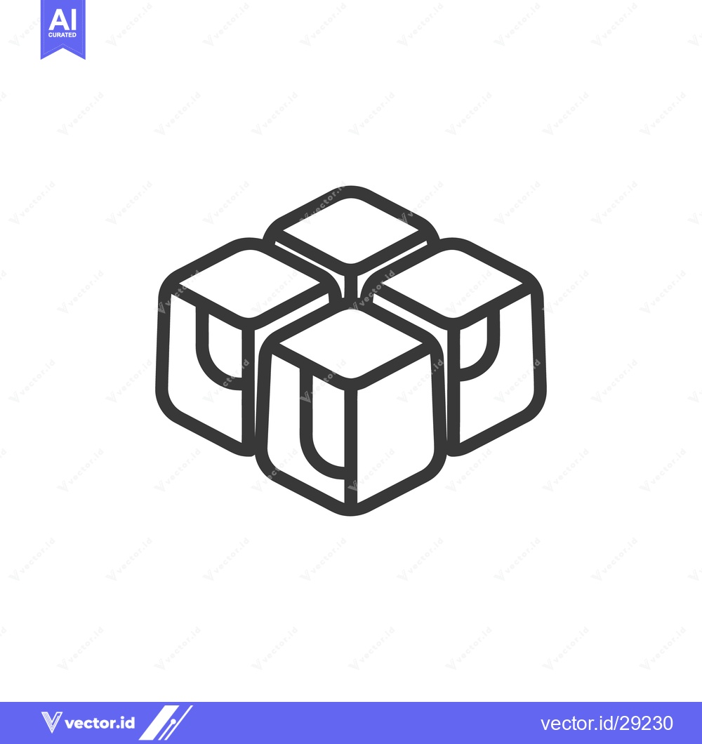 Premium Vector dari A cluster of simple cubical geometric shapes in a design