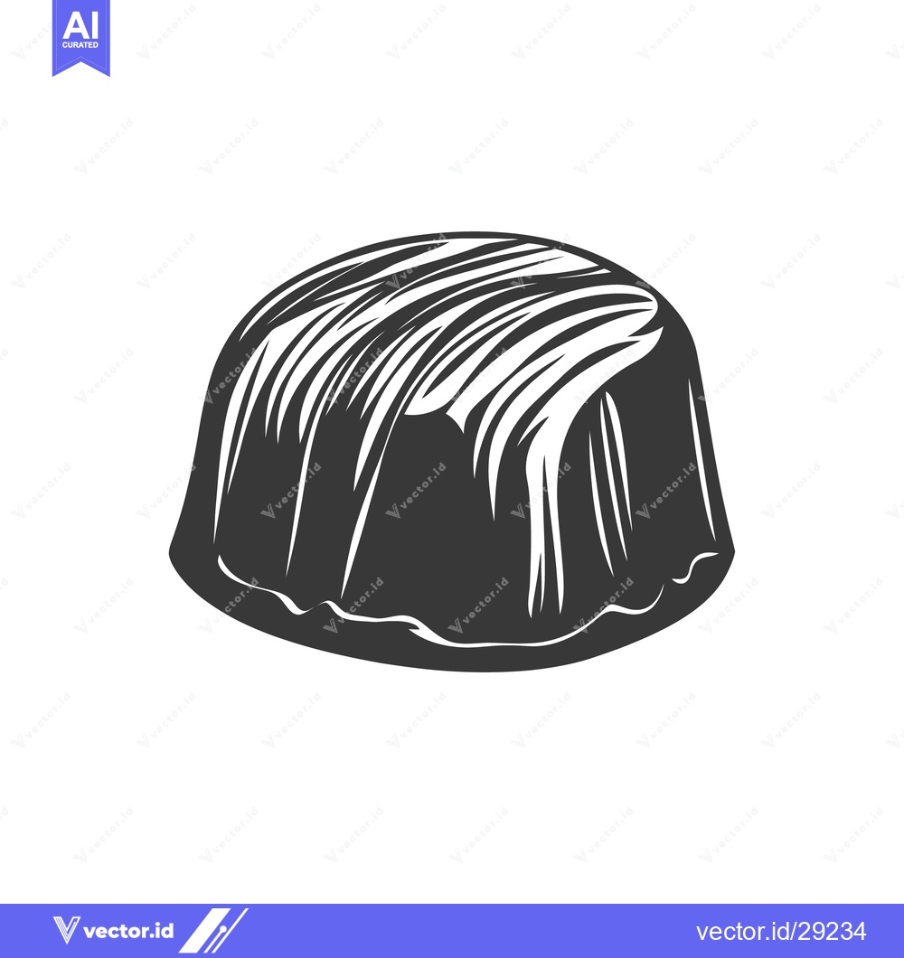 Premium Vector of A single drawn image depicting a dark round shaped confectionery treat