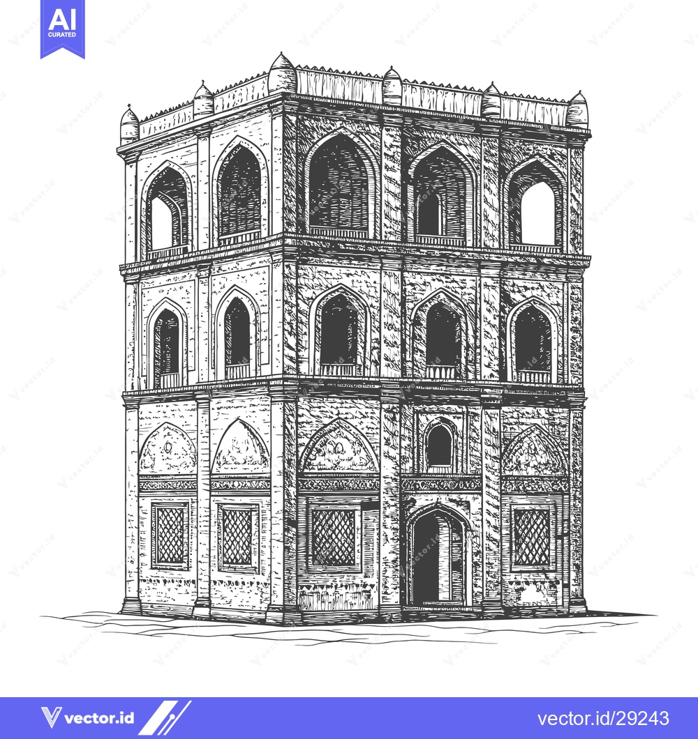 Premium Vector of Intricate Architectural Design of a Multi Story Building