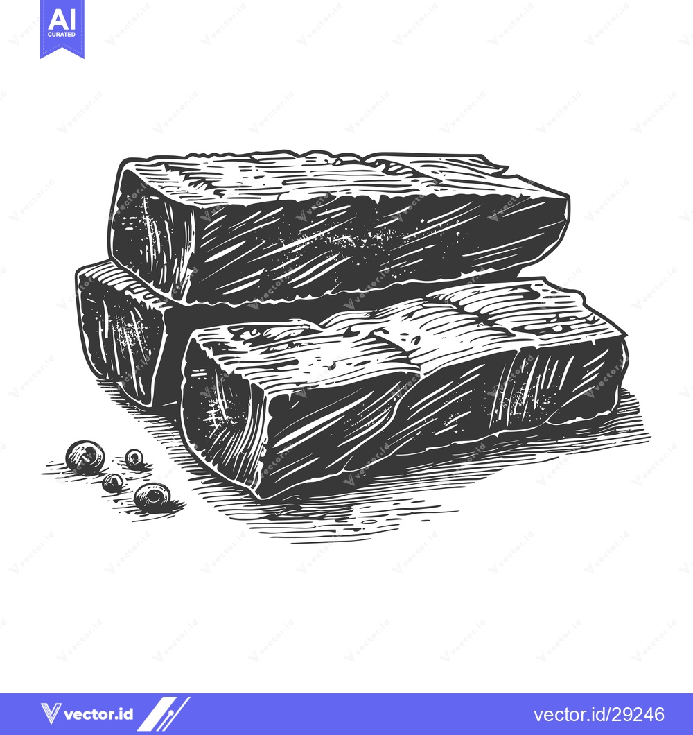 Premium Vector of Delicious Steak Blocks Ready For Grilling Seasoning