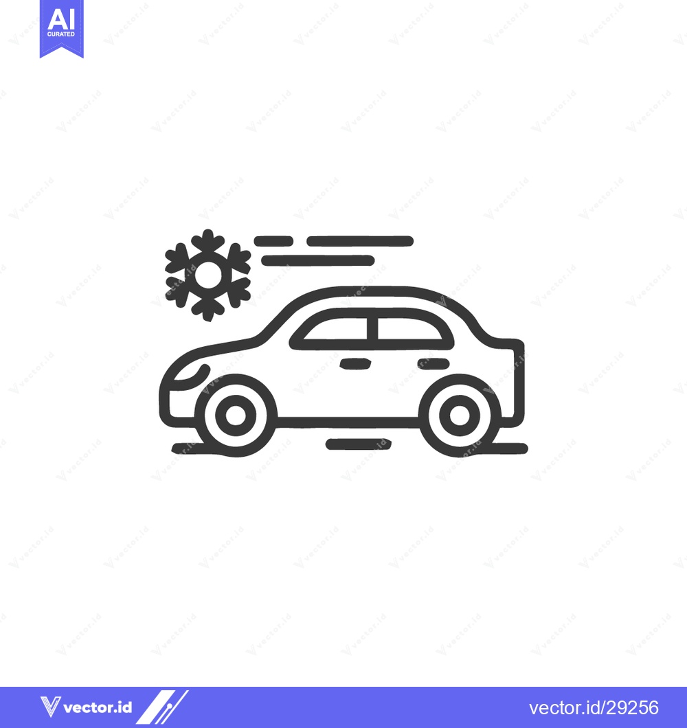 Premium Vector of Car with Snowflake Icon: Winter Driving, Cold Weather Symbol