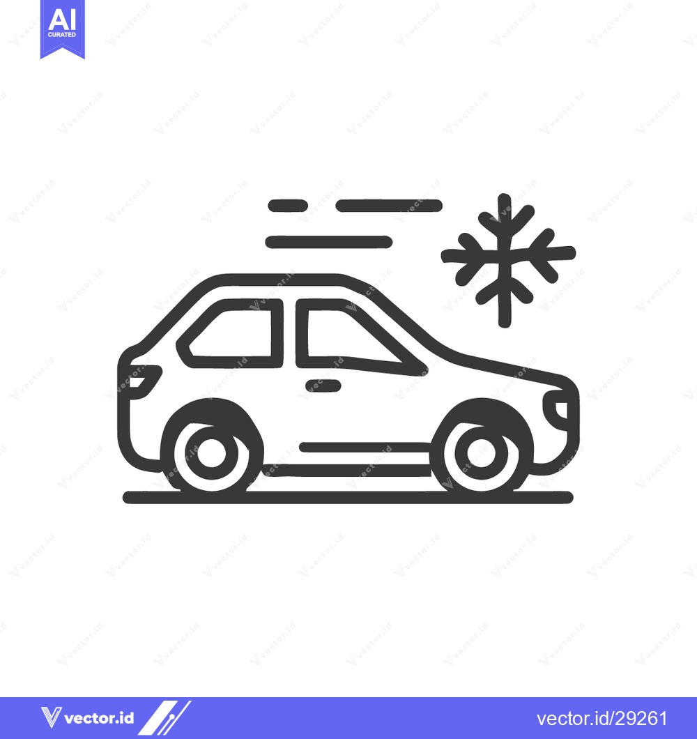 Premium Vector dari Car with Snowflake Icon: Winter Driving, Cold Weather Symbol, Automoti