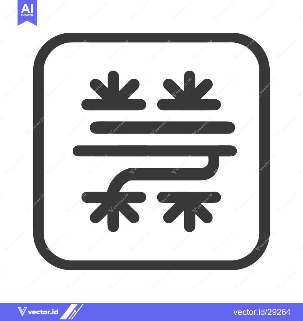 Premium Vector dari Defrosting System Icon: Minimalist Design with Snowflakes and Lines in
