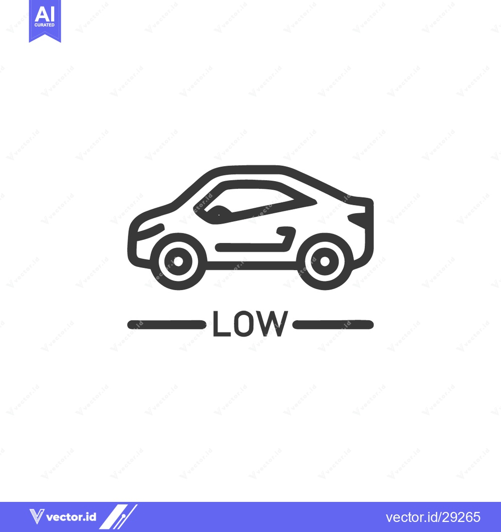 Premium Vector dari Sleek Low Car Outline Icon: Minimalist Automotive Design on White Back