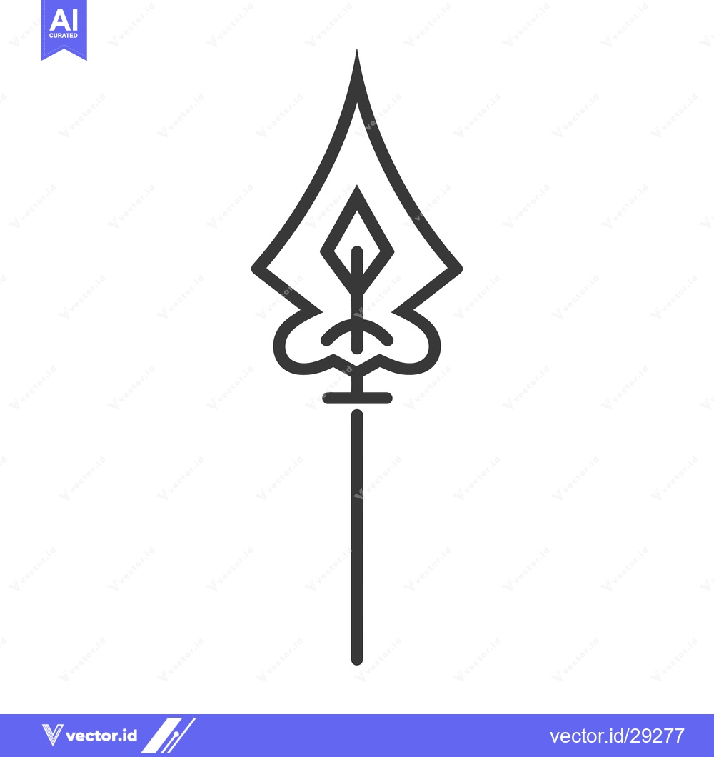 Premium Vector dari A simple minimalist black and white spear icon illustration