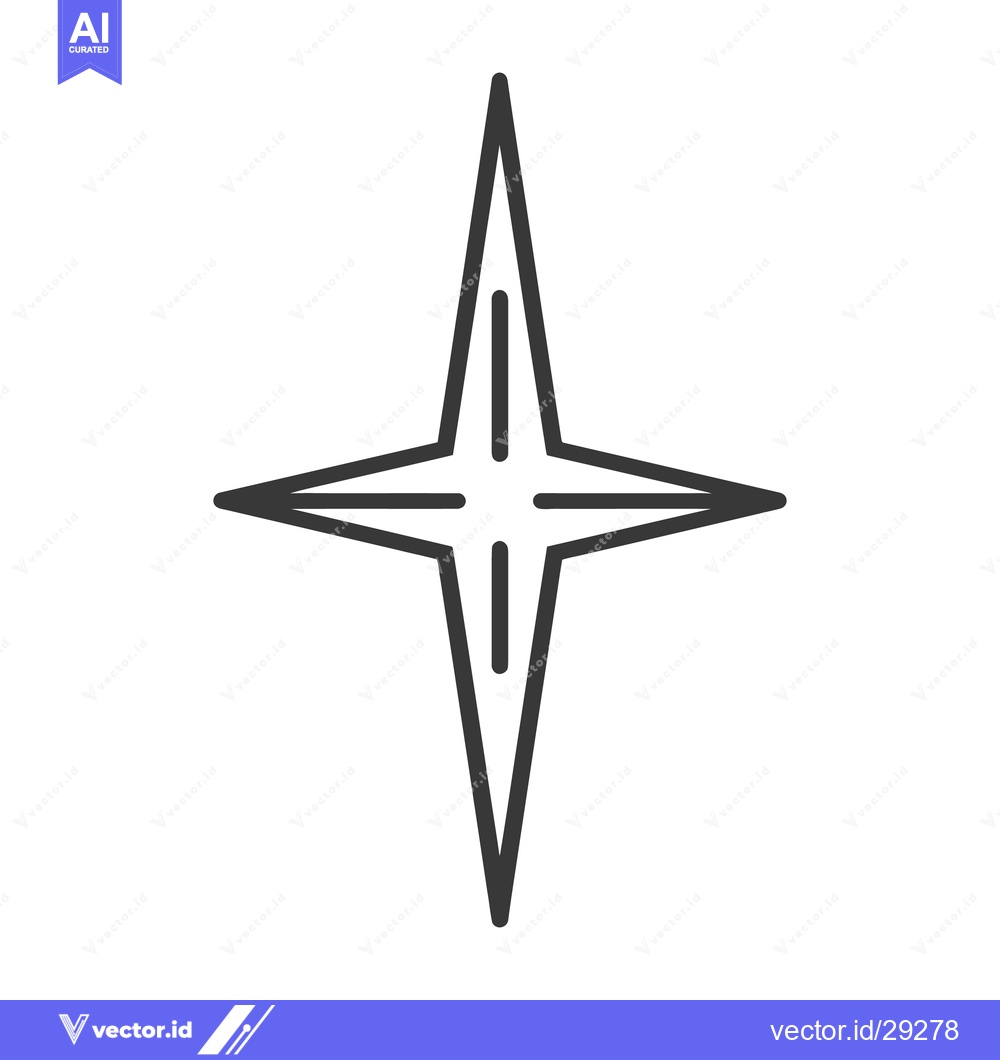 Premium Vector of A simple black and white symmetrical shape resembling a star