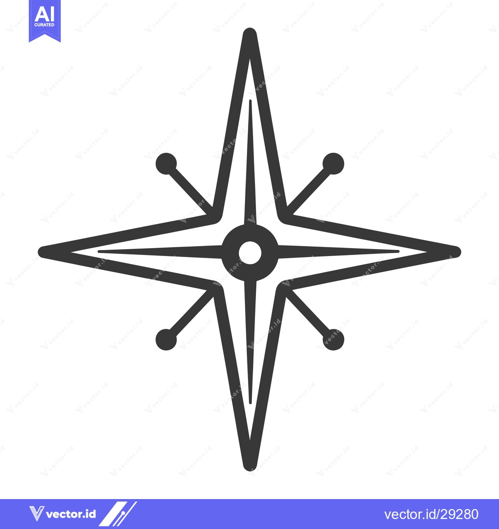 Premium Vector of A graphic illustration of a star shaped compass design