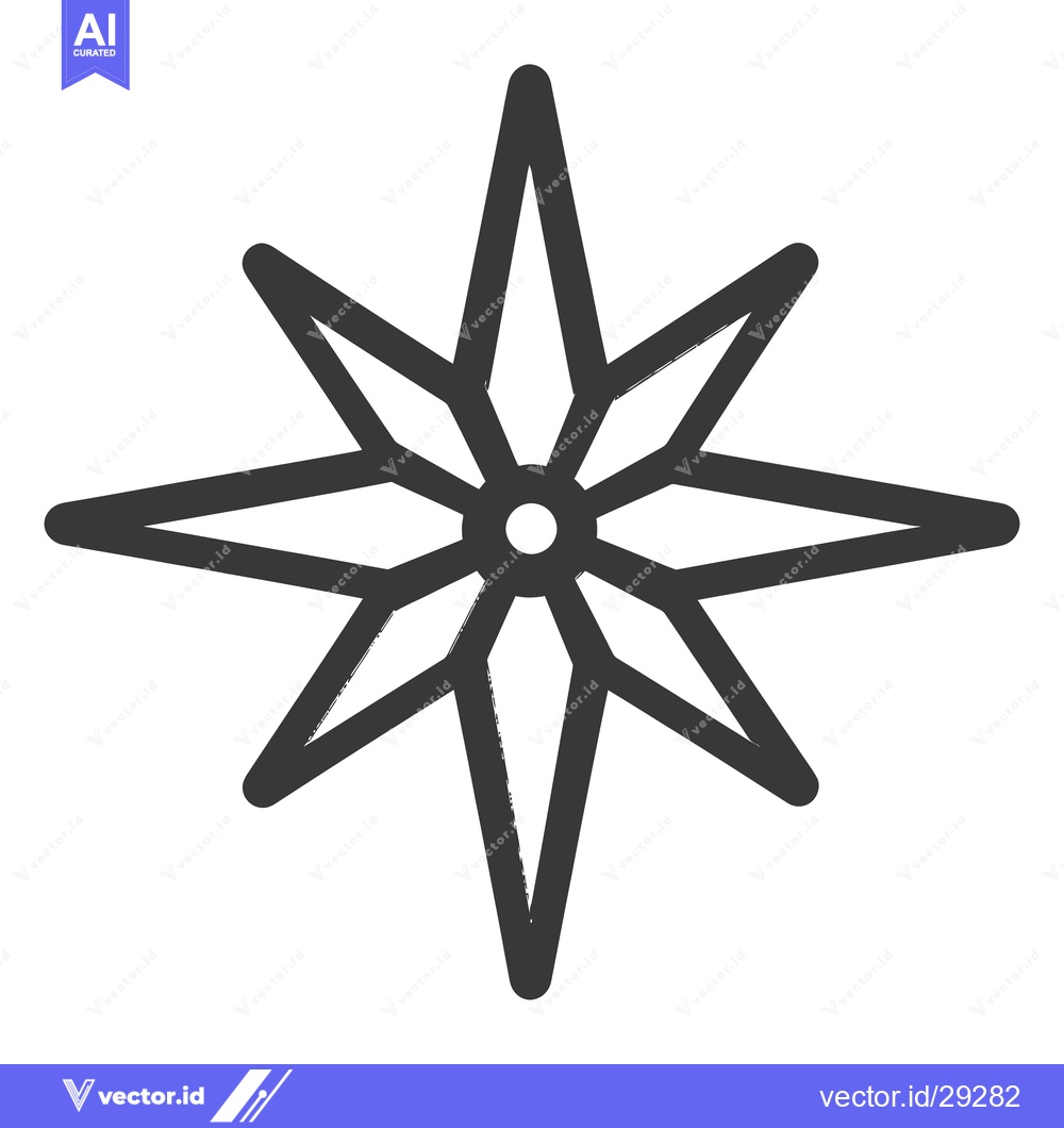 Premium Vector of A stylized illustration featuring an eight pointed star shape